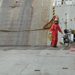 Anai on the ferry to cross the Strait of Magellan